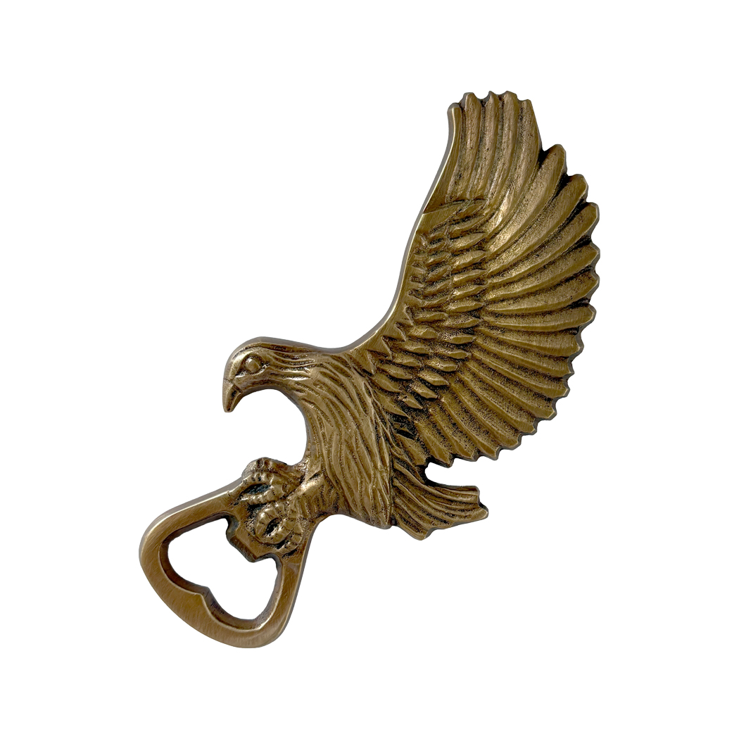 Trays & Barware Cabin/Lodge 5-1/4″ Antiqued Brass Eagle Bottle Opener ...