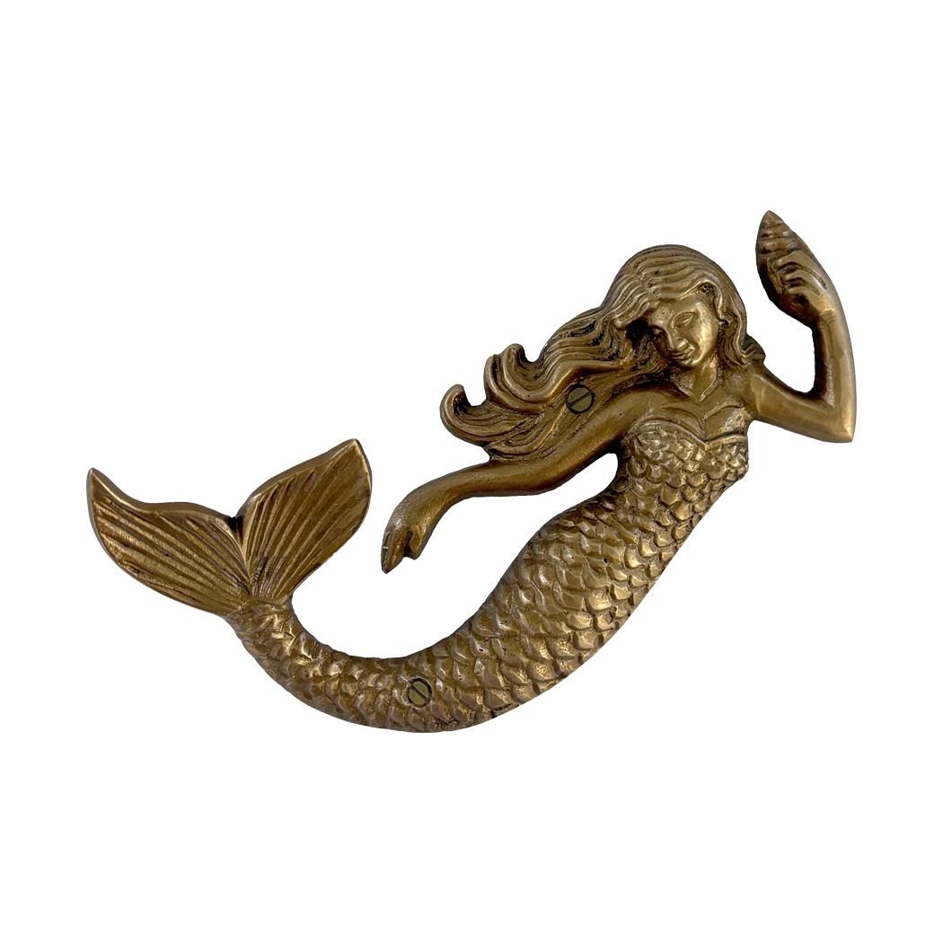 Nautical Decor & Souvenirs Nautical 6″ Antiqued Brass Mermaid Wall Hook ...