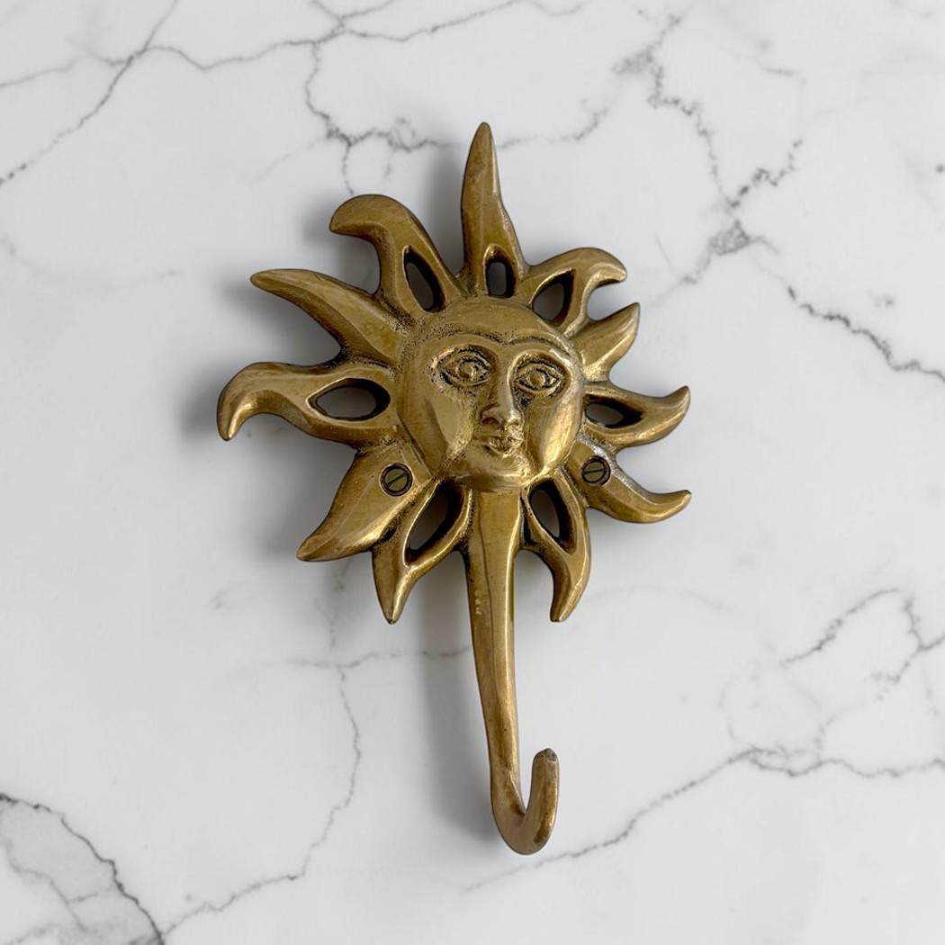 Nautical Decor & Souvenirs 5″ Antiqued Brass Sun Wall Hook ...