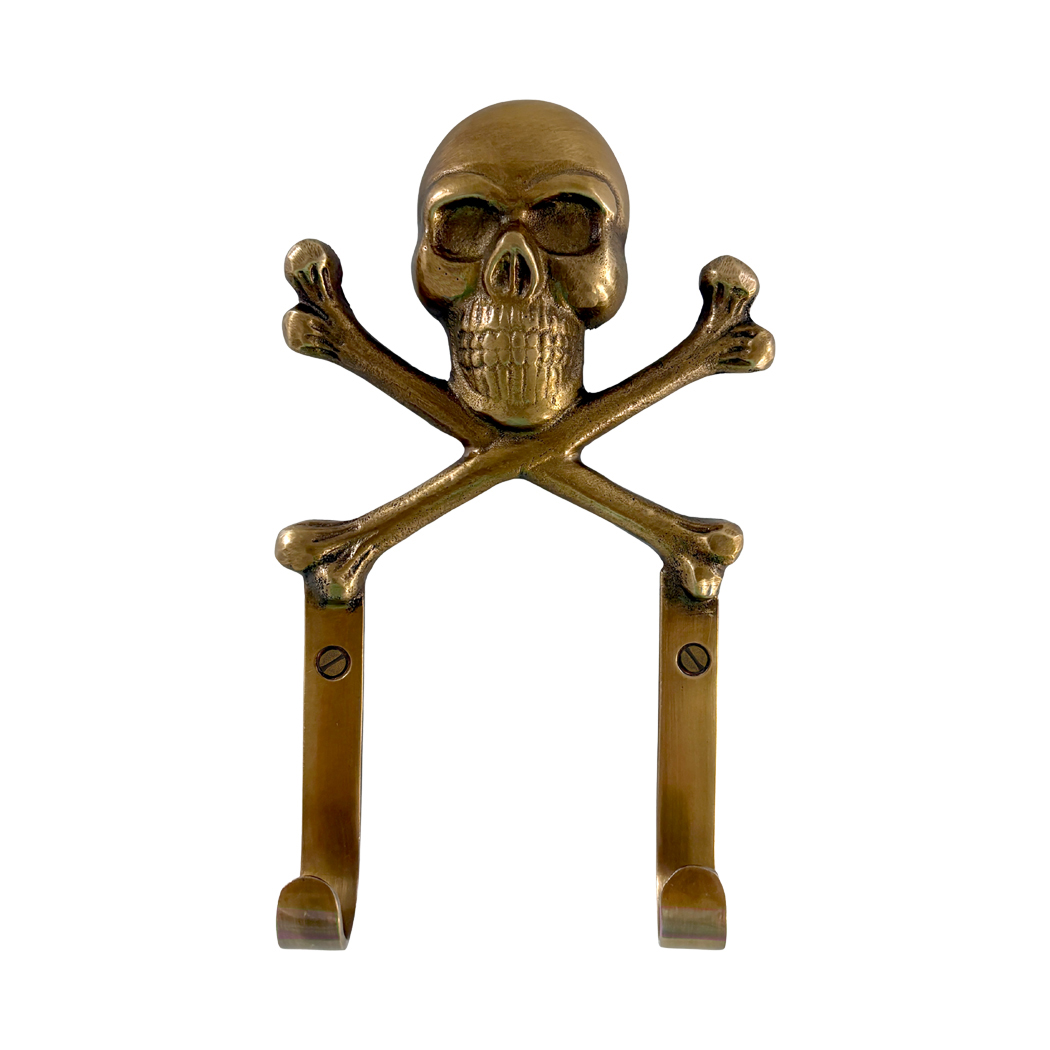 Nautical Decor & Souvenirs Nautical 6″ Antiqued Brass Skull and Crossbones Wall  ...