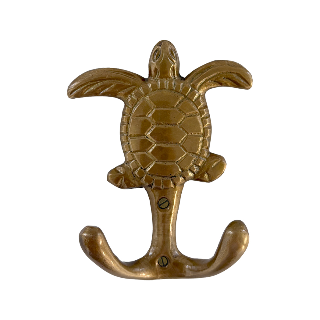 Nautical Decor & Souvenirs Nautical 4″ Antiqued Brass Sea Turtle Wall Hook ...