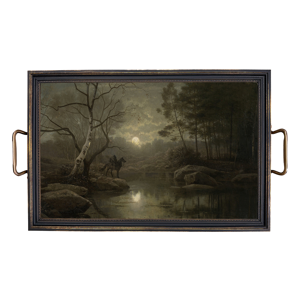 Halloween Decor Halloween Headless Horseman Forest Scene Decorative Tray wit ...