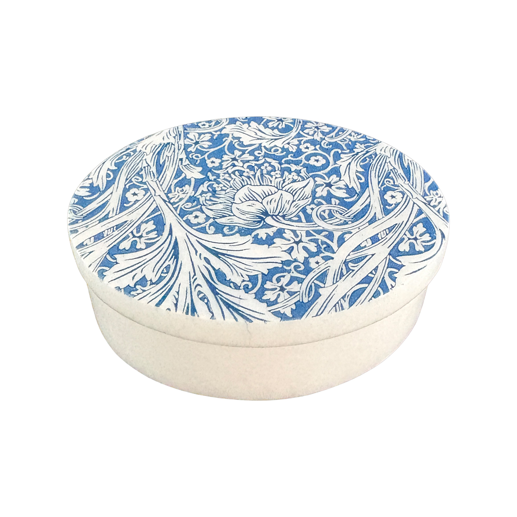 Decorative Boxes Botanical/Zoological William Morris Blue Arcadia White Oval Soap Stone  ...